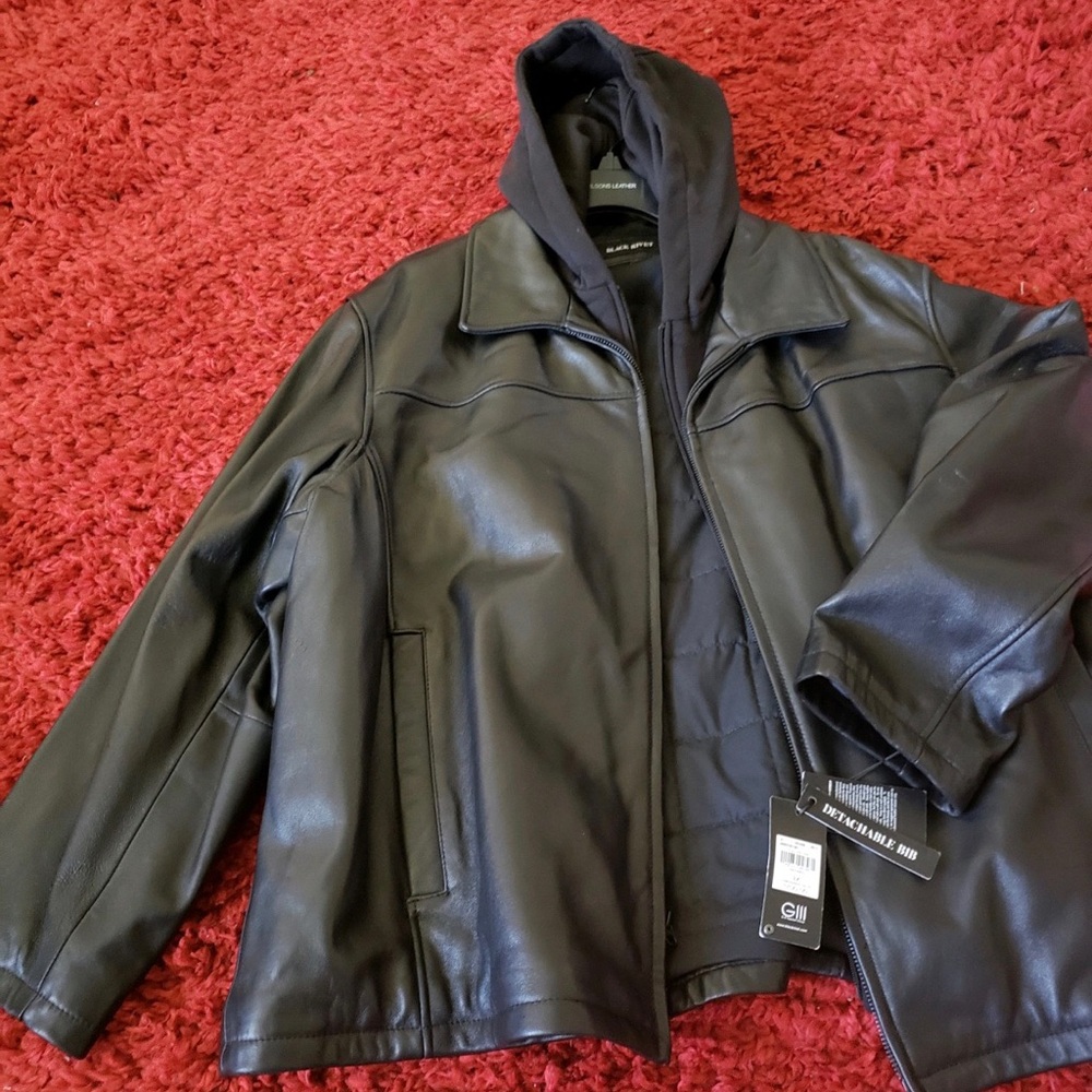 Mens Black Revit Leather Jacket Coat 3X